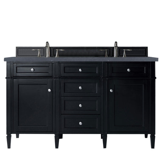 Brittany 60" Black Onyx Double Vanity w/ 3 CM Charcoal Soapstone Quartz Top