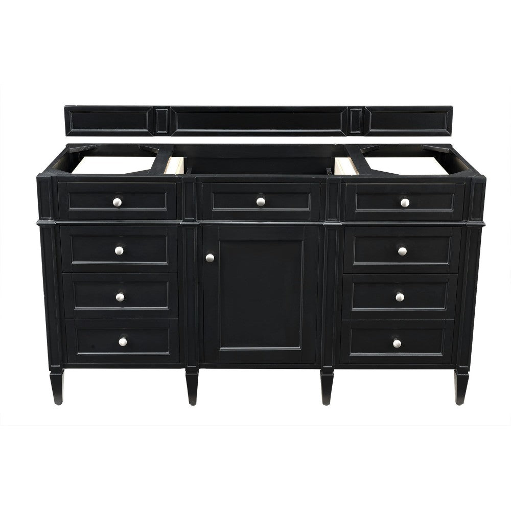 Brittany 60" Single Vanity, Black Onyx, w/ 3 CM Gray Expo Quartz Top