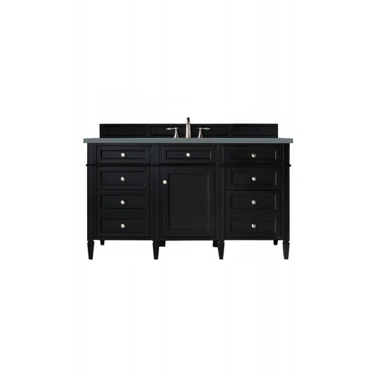 Brittany 60" Single Vanity, Black Onyx, w/ 3 CM Cala Blue Quartz Top