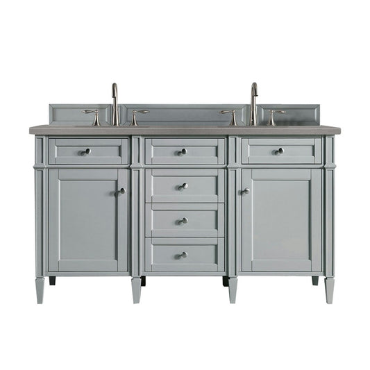 Brittany 60" Urban Gray Double Vanity w/ 3 CM Gray Expo Quartz Top