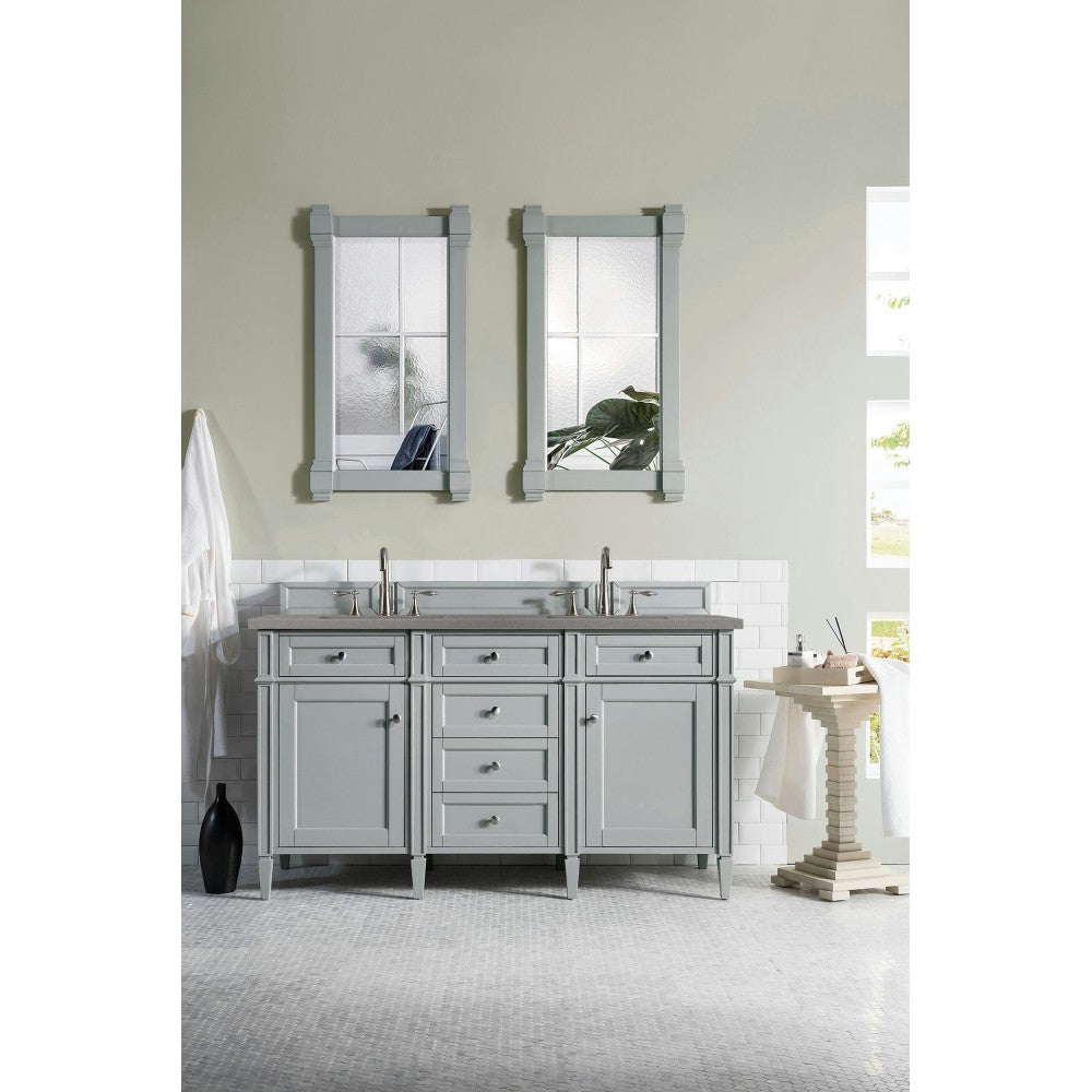 Brittany 60" Urban Gray Double Vanity w/ 3 CM Gray Expo Quartz Top