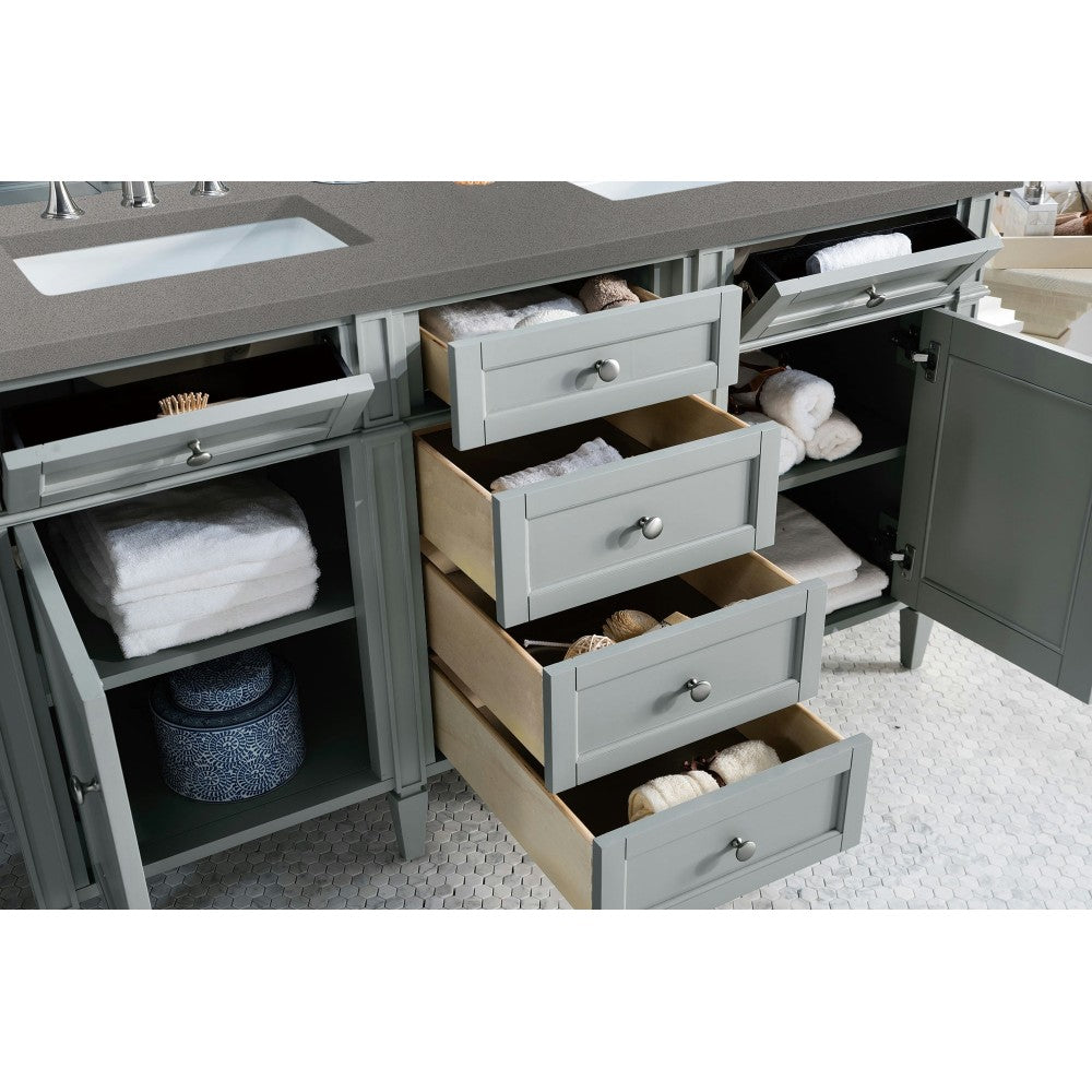 Brittany 60" Urban Gray Double Vanity w/ 3 CM Gray Expo Quartz Top