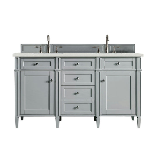 Brittany 60" Urban Gray Double Vanity w/ 3 CM Eternal Serena Quartz Top