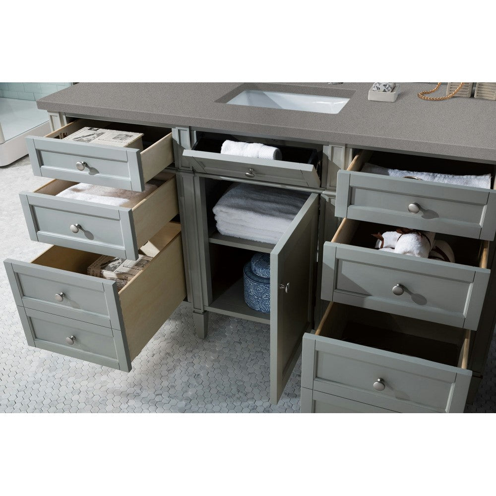 Brittany 60" Urban Gray Single Vanity w/ 3 CM Gray Expo Quartz Top
