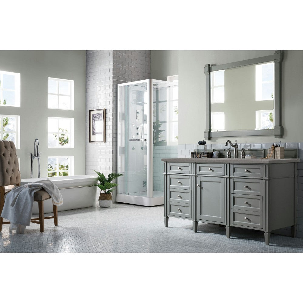 Brittany 60" Urban Gray Single Vanity w/ 3 CM Gray Expo Quartz Top