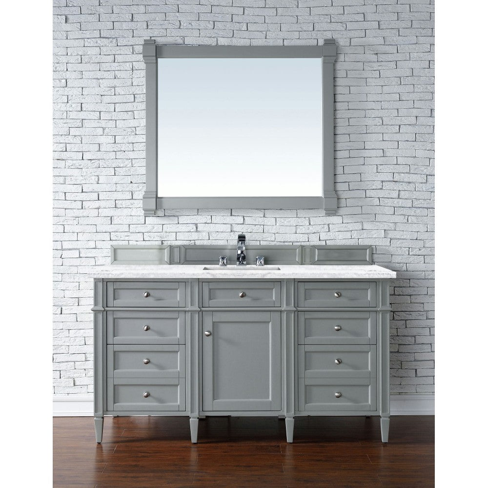 Brittany 60" Urban Gray Single Vanity w/ 3 CM Arctic Fall Solid Surface Top
