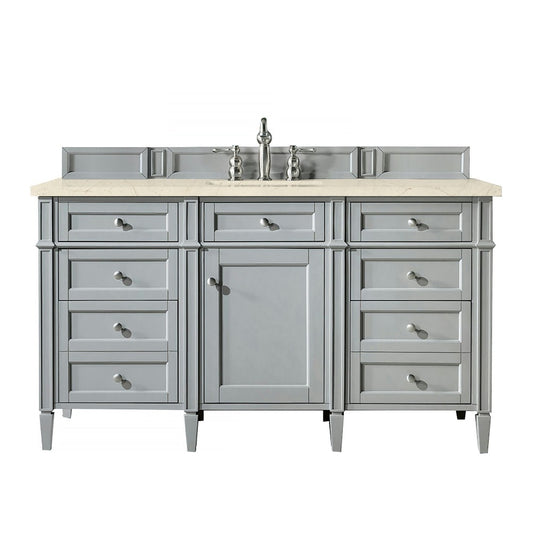 Brittany 60" Urban Gray Single Vanity w/ 3 CM Eternal Marfil Quartz Top