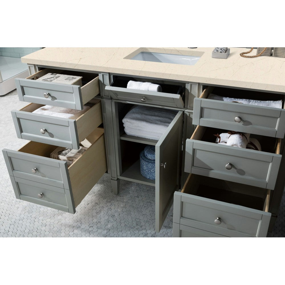 Brittany 60" Urban Gray Single Vanity w/ 3 CM Eternal Marfil Quartz Top