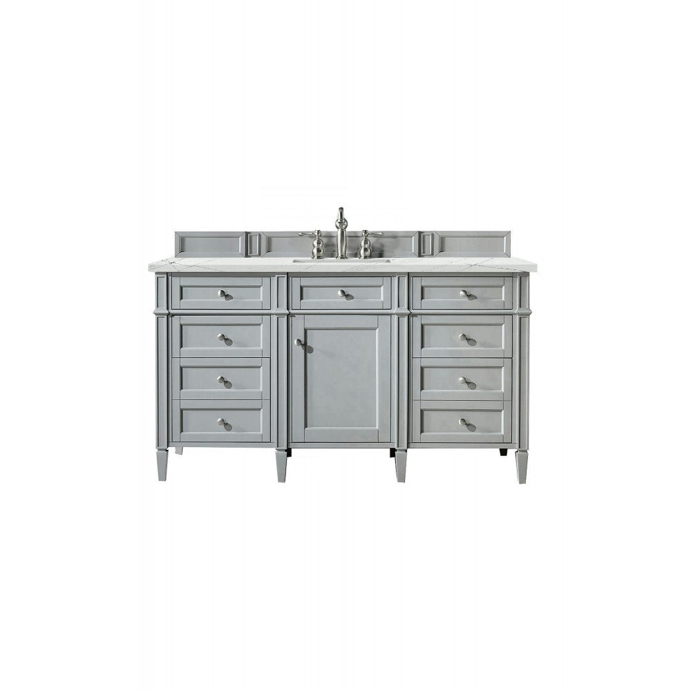 Brittany 60" Urban Gray Single Vanity w/ 3 CM Ethereal Noctis Quartz Top
