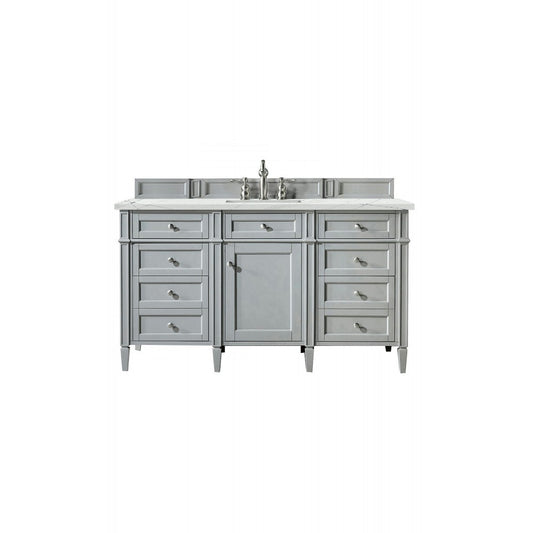 Brittany 60" Urban Gray Single Vanity w/ 3 CM Ethereal Noctis Quartz Top