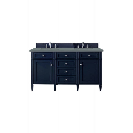 Brittany 60" Victory Blue Double Vanity w/ 3 CM Cala Blue Quartz Top