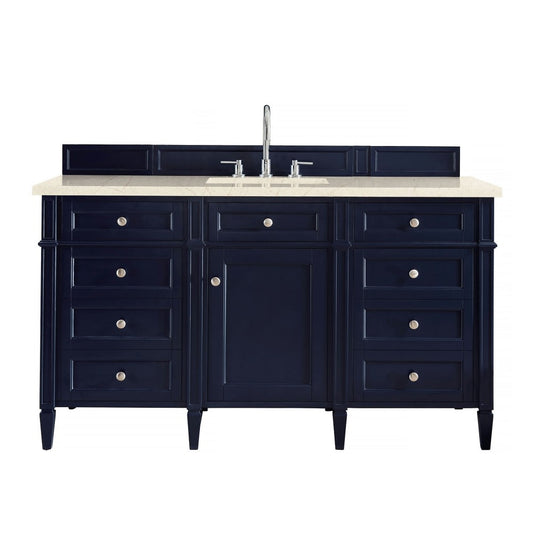Brittany 60" Victory Blue Single Vanity w/ 3 CM Eternal Marfil Quartz Top