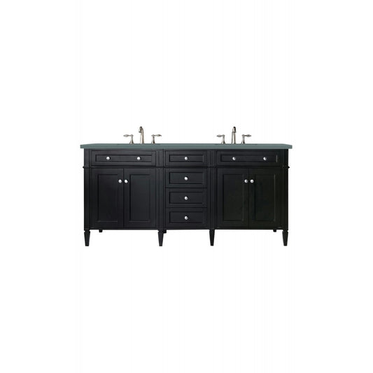 Brittany 72" Black Onyx Double Vanity w/ 3 CM Cala Blue Quartz Top