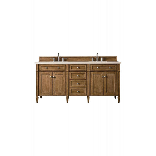 Brittany 72" Saddle Brown Double Vanity w/ 3 CM Eternal Marfil Quartz Top