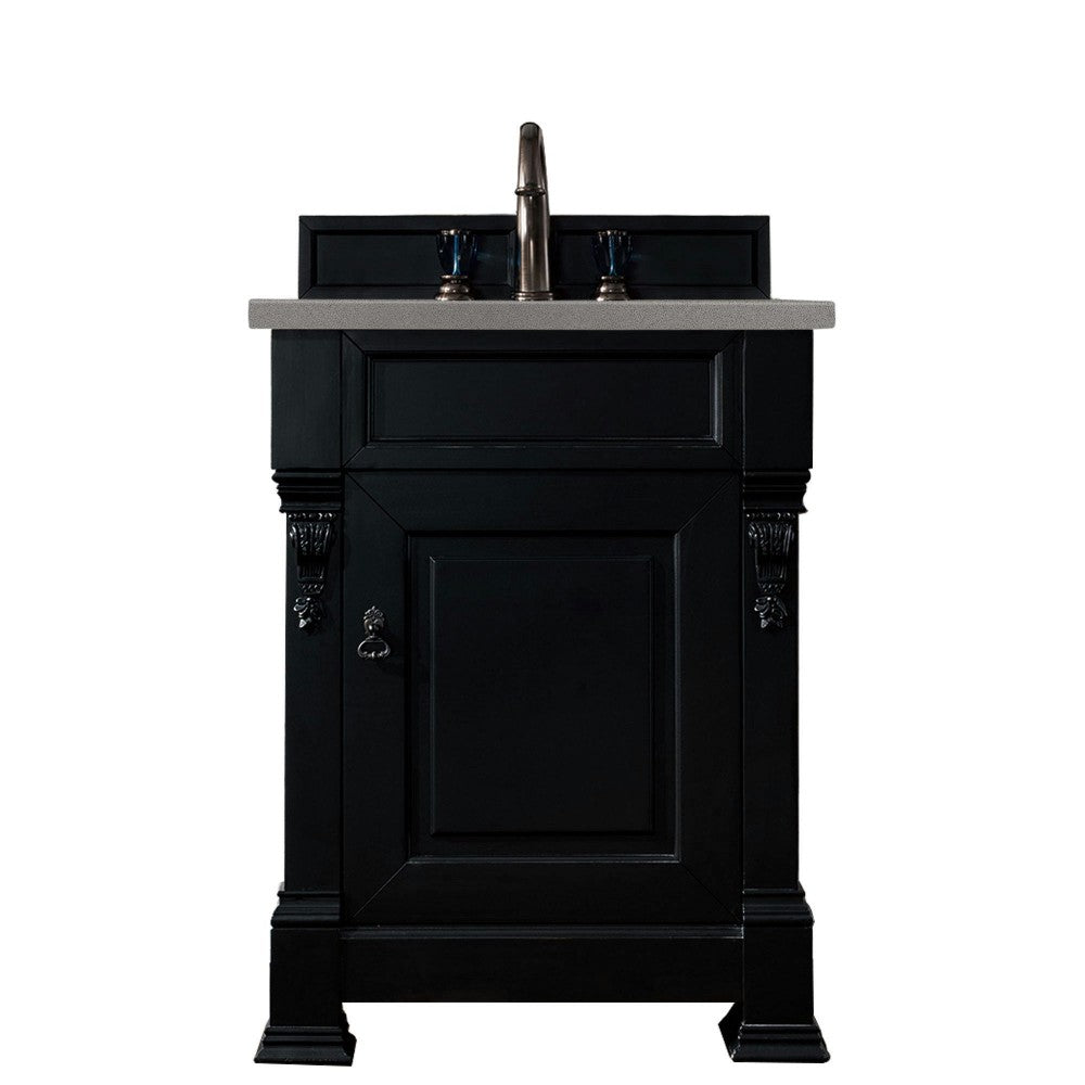 Brookfield 26" Single Vanity, Antique Black w/ 3 CM Gray Expo Quartz Top