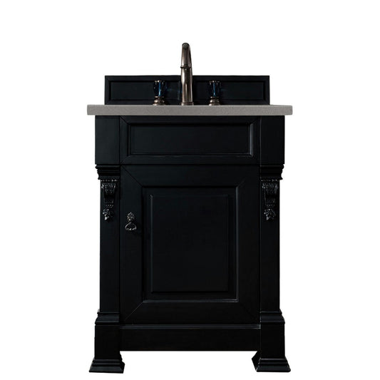 Brookfield 26" Single Vanity, Antique Black w/ 3 CM Gray Expo Quartz Top