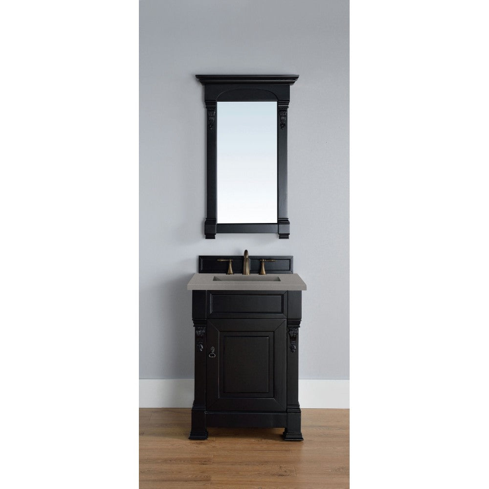 Brookfield 26" Single Vanity, Antique Black w/ 3 CM Gray Expo Quartz Top