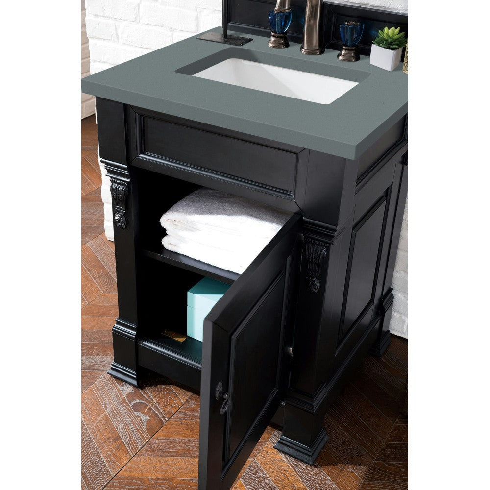 Brookfield 26" Single Vanity, Antique Black w/ 3 CM Cala Blue Quartz Top