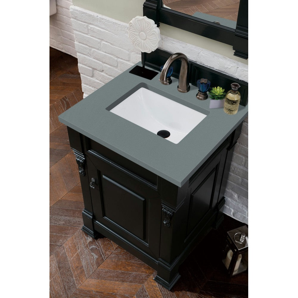 Brookfield 26" Single Vanity, Antique Black w/ 3 CM Cala Blue Quartz Top