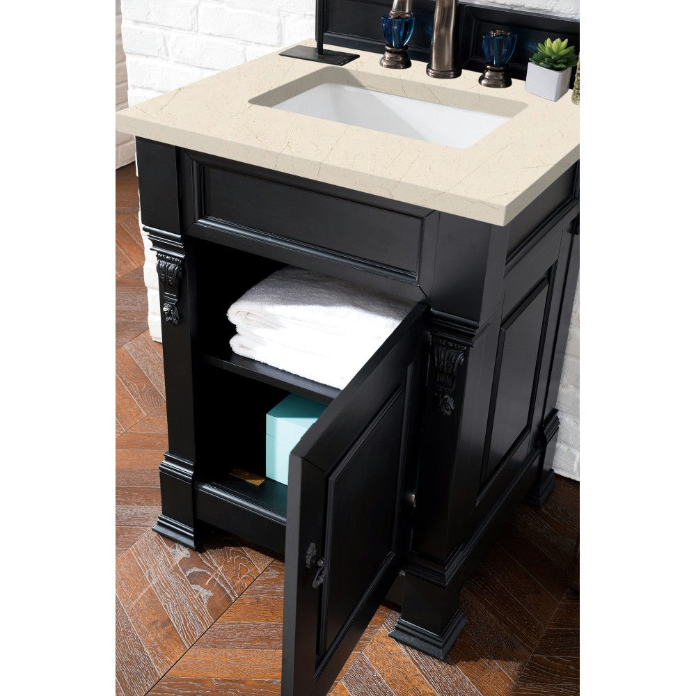 Brookfield 26" Single Vanity, Antique Black w/ 3 CM Eternal Marfil Quartz Top