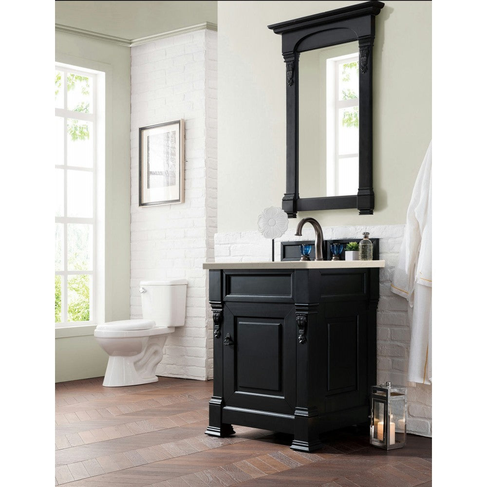 Brookfield 26" Single Vanity, Antique Black w/ 3 CM Eternal Marfil Quartz Top