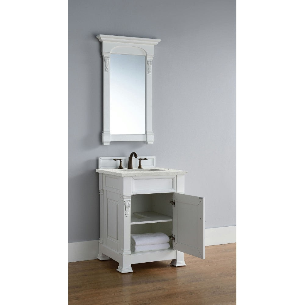 Brookfield 26" Single Vanity Bright White w/ 3 CM Jasmine Pearl Quartz Top
