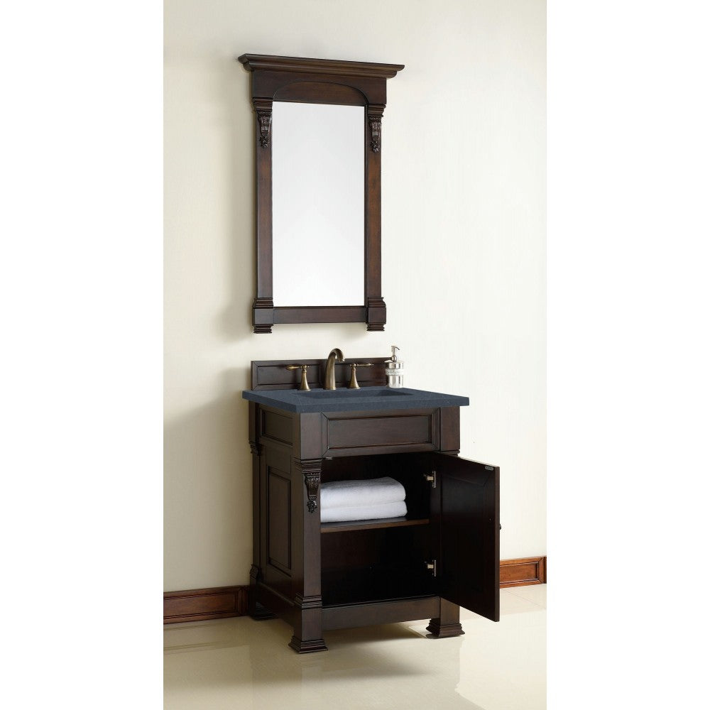 Brookfield 26" Single Vanity Mahogany w/3 CM Charcoal Soapstone Quartz Top