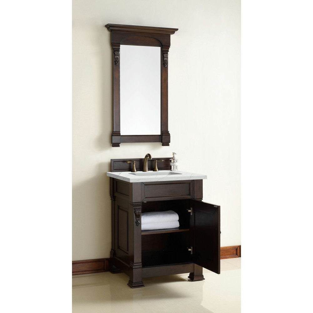 Brookfield 26" Single Vanity Mahogany w/3 CM Ethereal Noctis Quartz Top