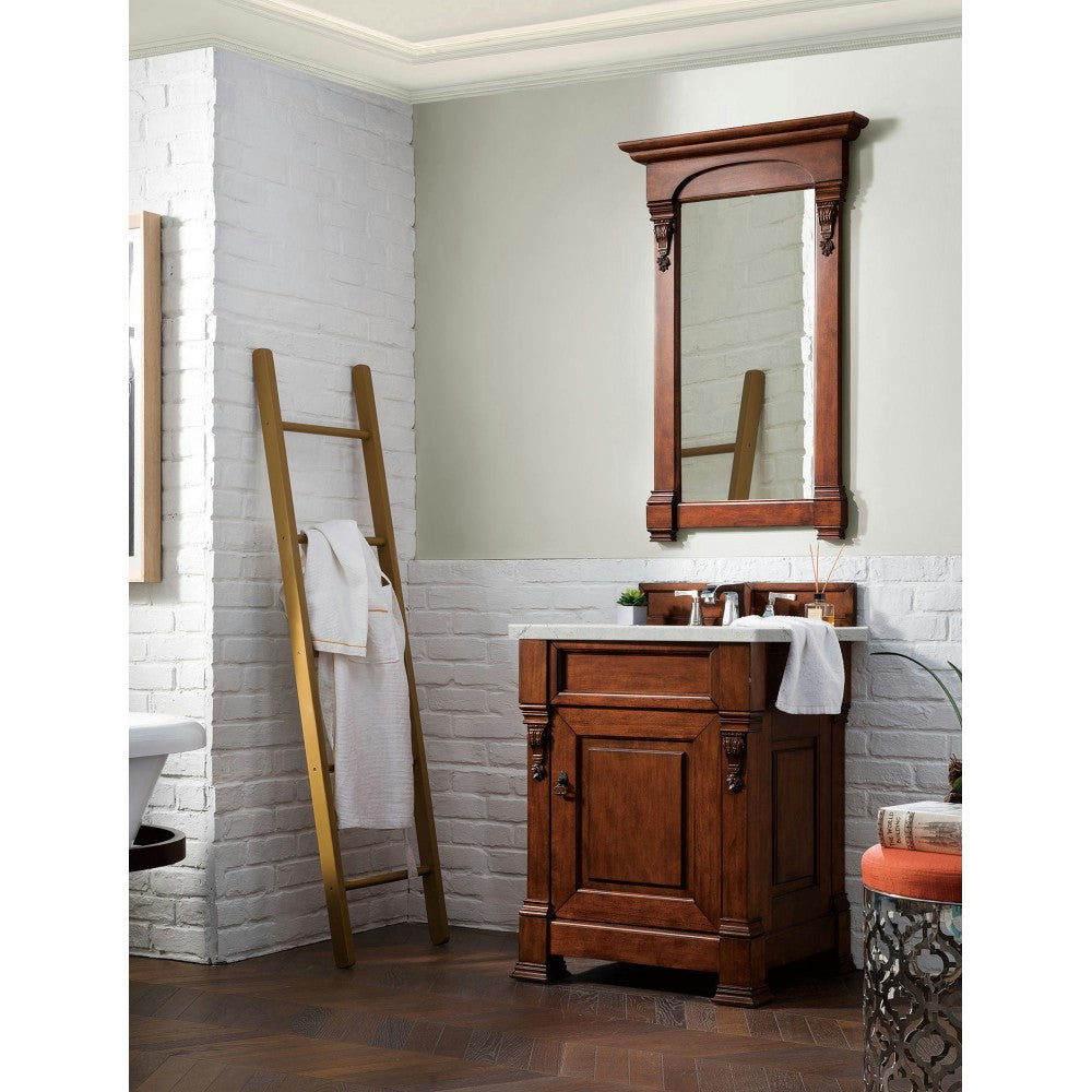 Brookfield 26" Single Vanity Warm Cherry w/ 3 CM Jasmine Pearl Quartz Top