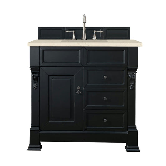 Brookfield 36" Single Vanity, Antique Black w/ 3 CM Eternal Marfil Quartz Top