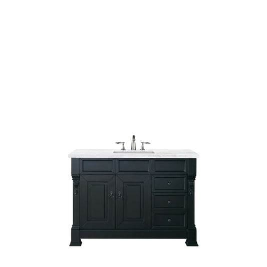 Brookfield 48" Single Vanity Antique Black w/ 3 CM Arctic Fall Solid Surface Top