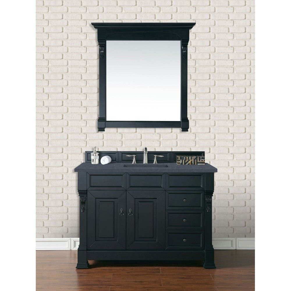 Brookfield 48" Single Vanity Antique Black w/ 3 CM Charcoal Soapstone Quartz Top