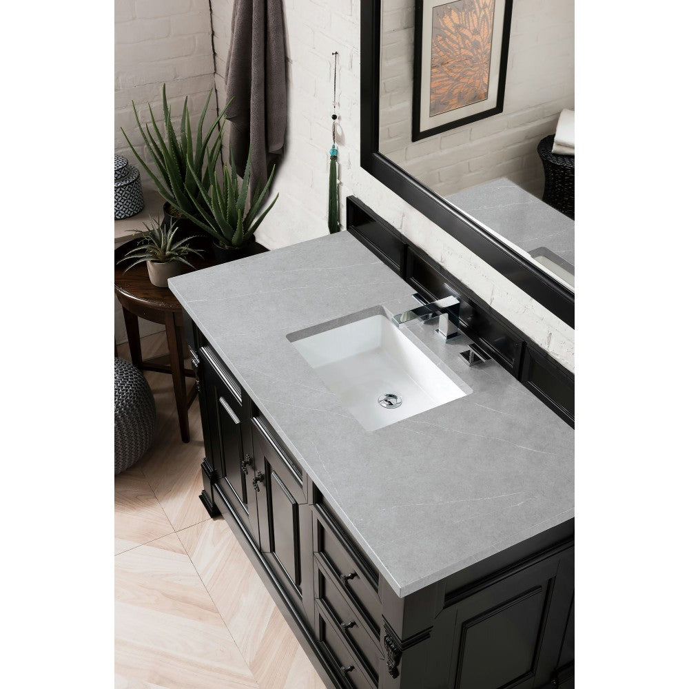 Brookfield 48" Single Vanity, Antique Black w/ 3 CM Eternal Serena Quartz Top