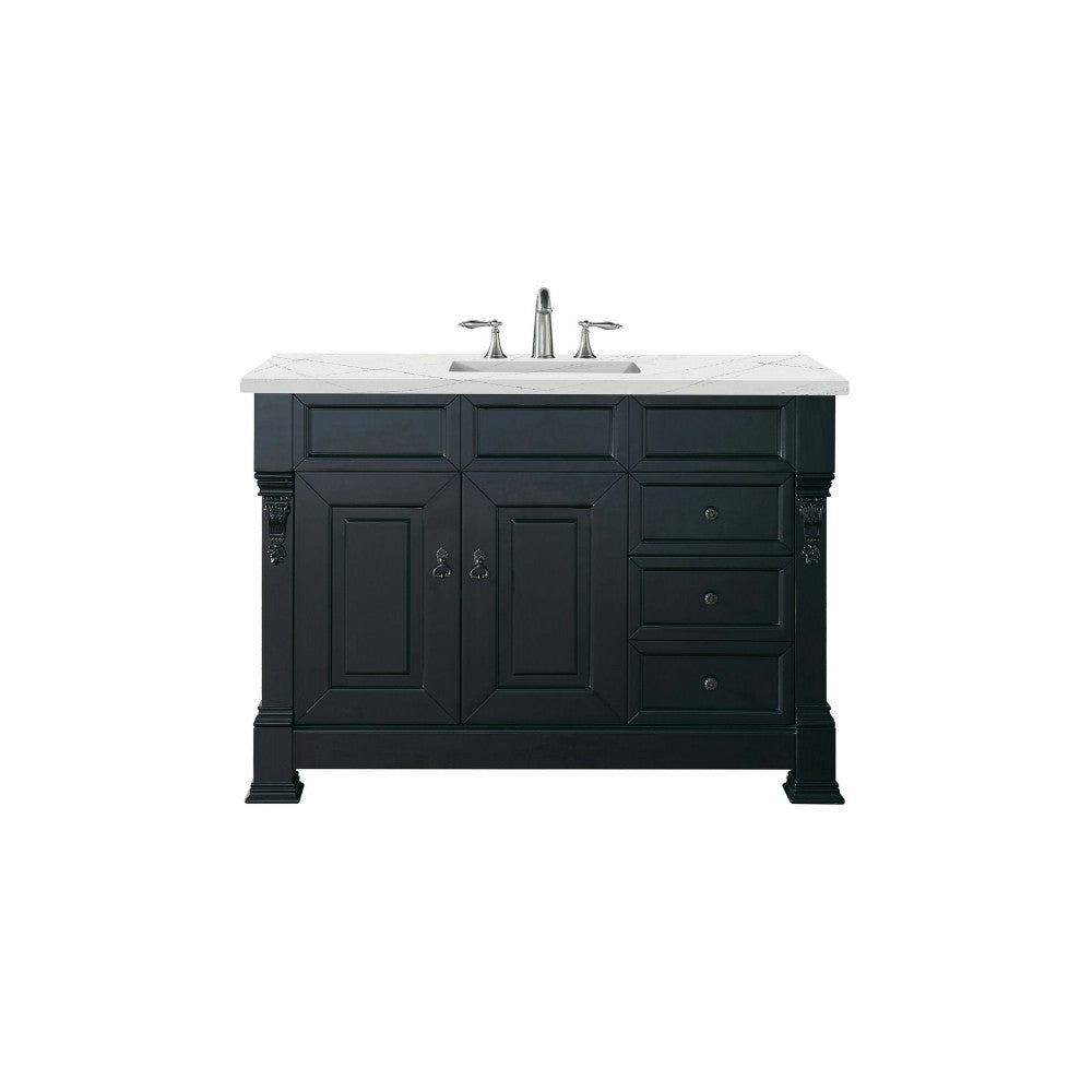 Brookfield 48" Single Vanity, Antique Black w/ 3 CM Ethereal Noctis Quartz Top