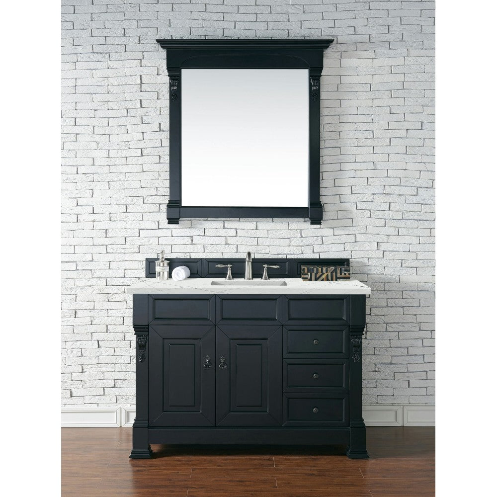 Brookfield 48" Single Vanity, Antique Black w/ 3 CM Ethereal Noctis Quartz Top