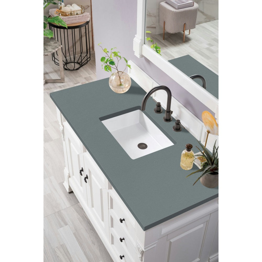 Brookfield 48" Single Vanity, Bright White w/ 3 CM Cala Blue Quartz Top
