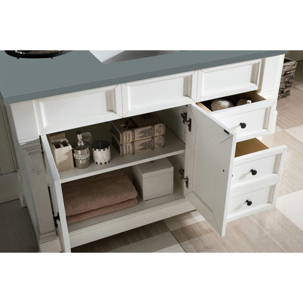 Brookfield 48" Single Vanity, Bright White w/ 3 CM Cala Blue Quartz Top