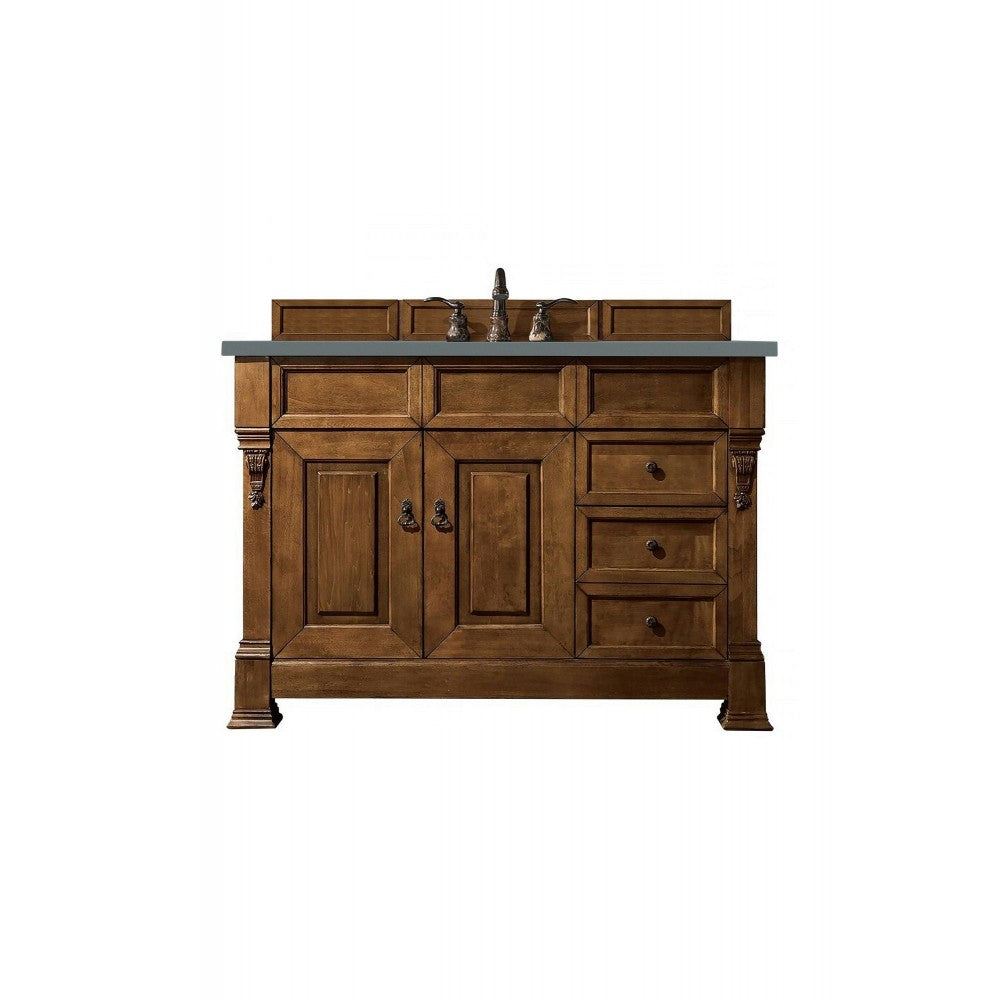 Brookfield 48" Single Vanity, Country Oak w/ 3 CM Cala Blue Quartz Top