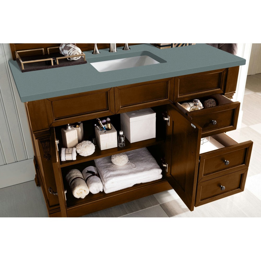 Brookfield 48" Single Vanity, Country Oak w/ 3 CM Cala Blue Quartz Top