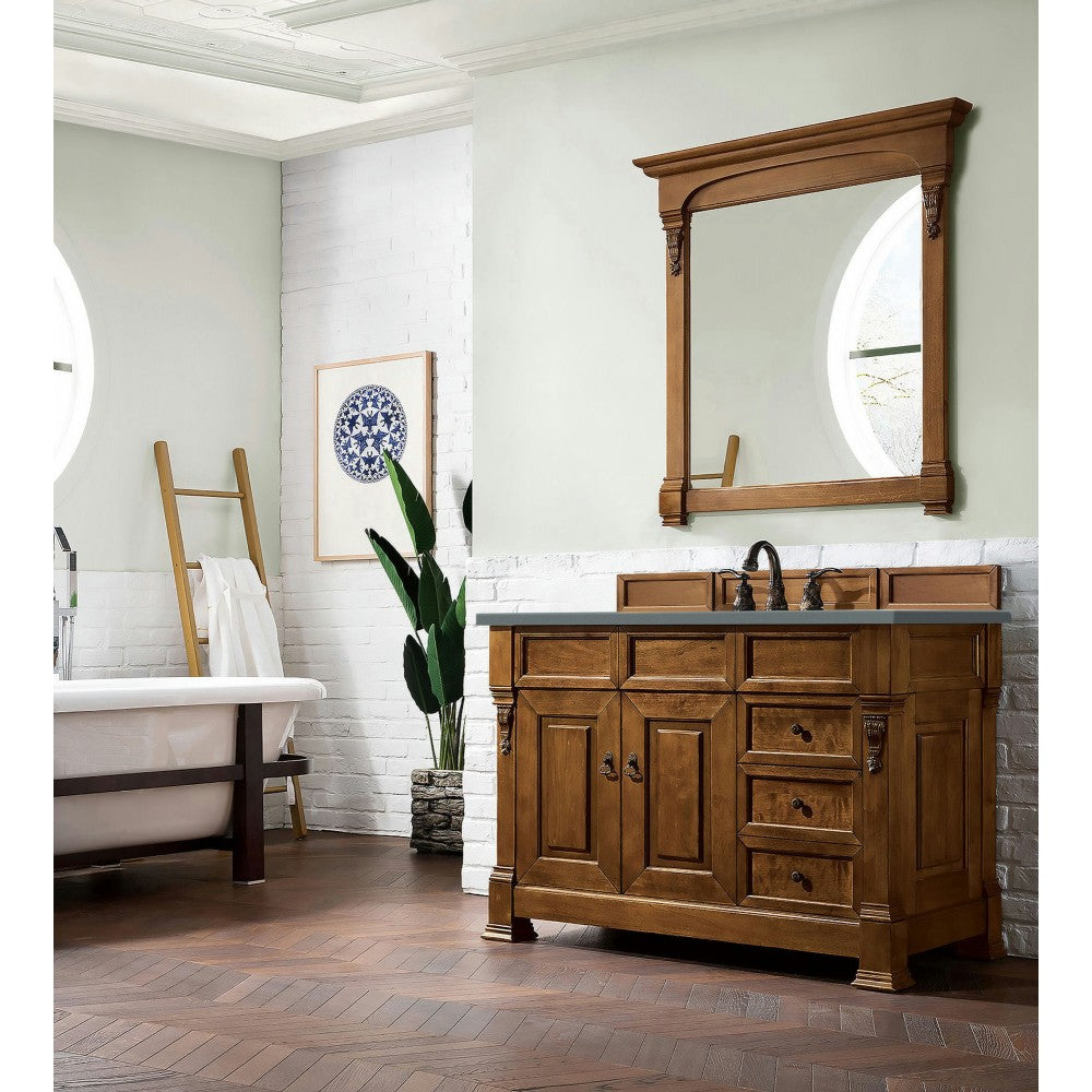 Brookfield 48" Single Vanity, Country Oak w/ 3 CM Cala Blue Quartz Top