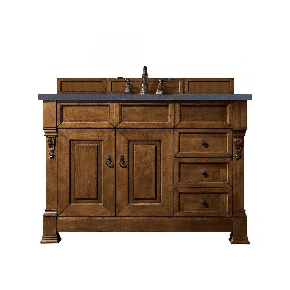 Brookfield 48" Single Vanity, Country Oak w/ 3 CM Charcoal Soapstone Quartz Top