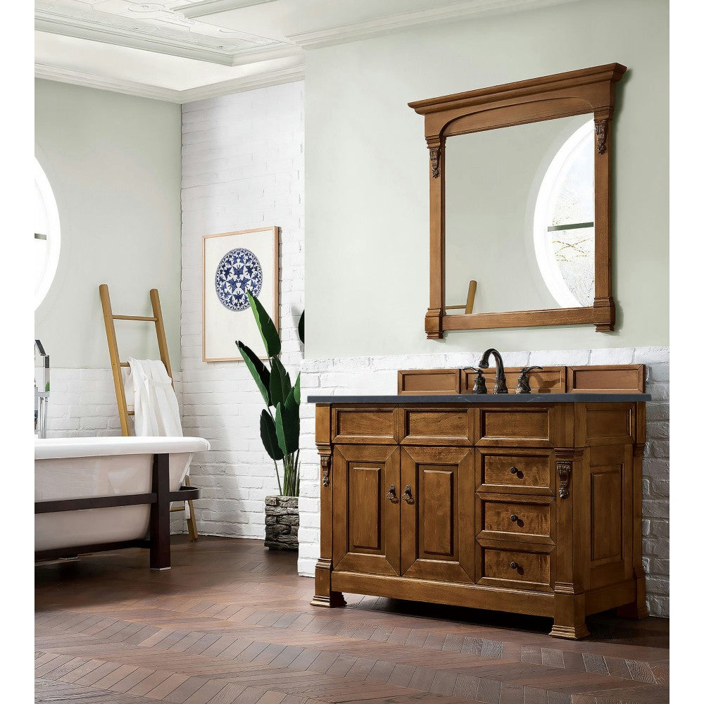 Brookfield 48" Single Vanity, Country Oak w/ 3 CM Charcoal Soapstone Quartz Top