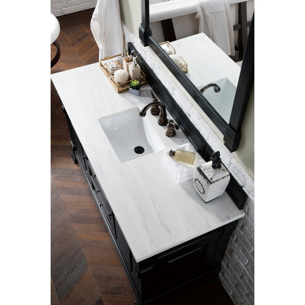 Brookfield 60" Single Vanity Antique Black w/ 3 CM Arctic Fall Solid Surface Top