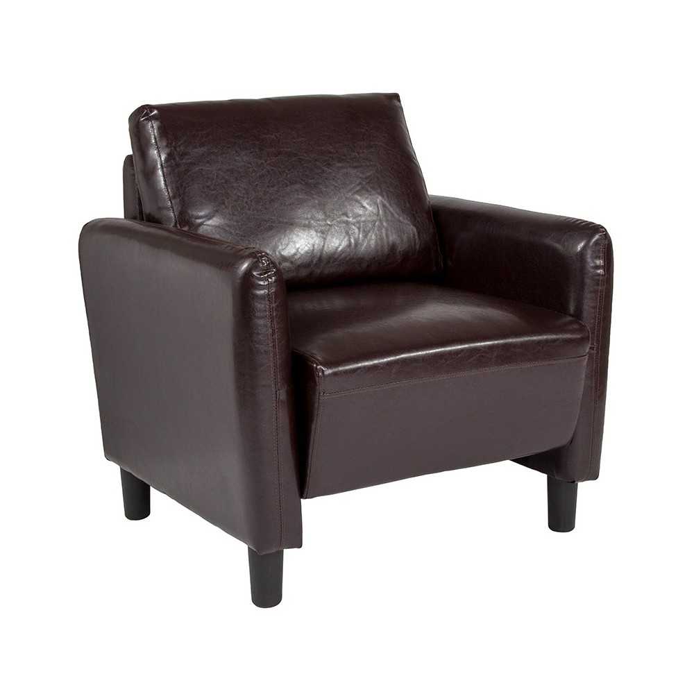 Candler Park Upholstered Chair in Brown LeatherSoft