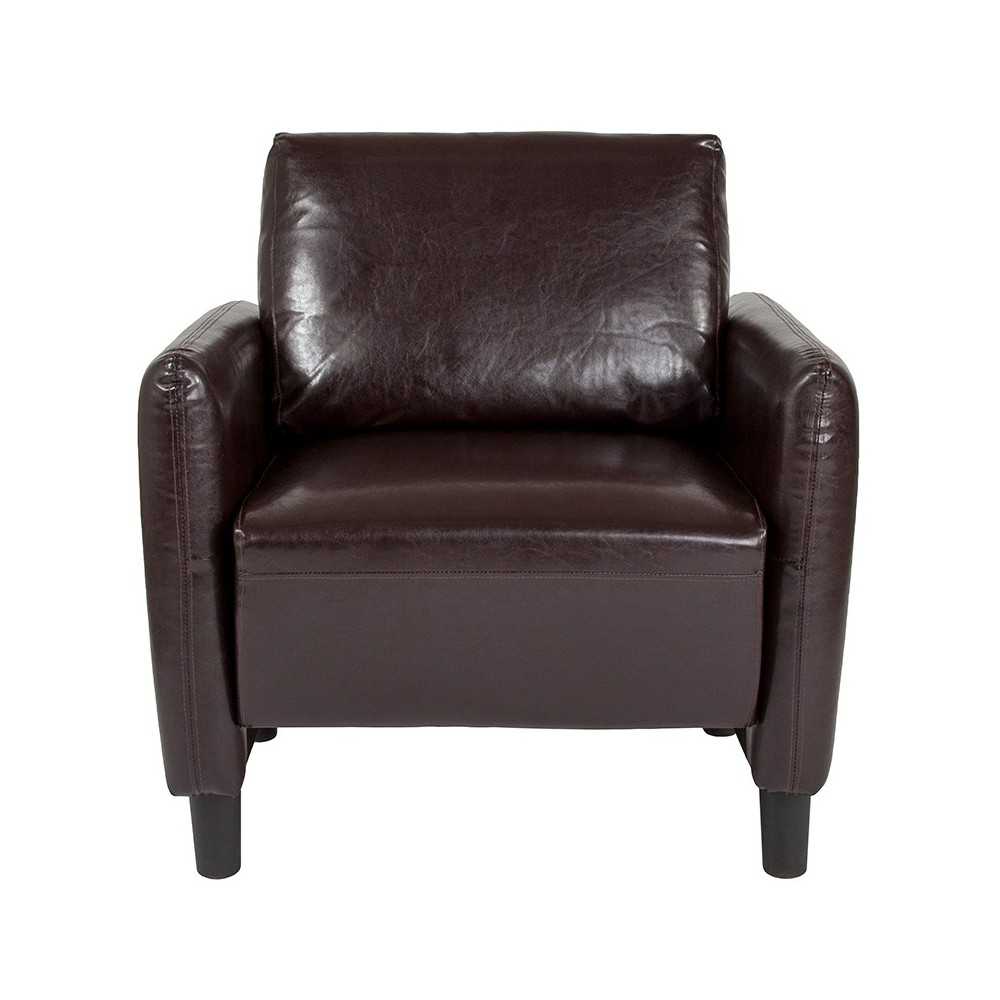 Candler Park Upholstered Chair in Brown LeatherSoft