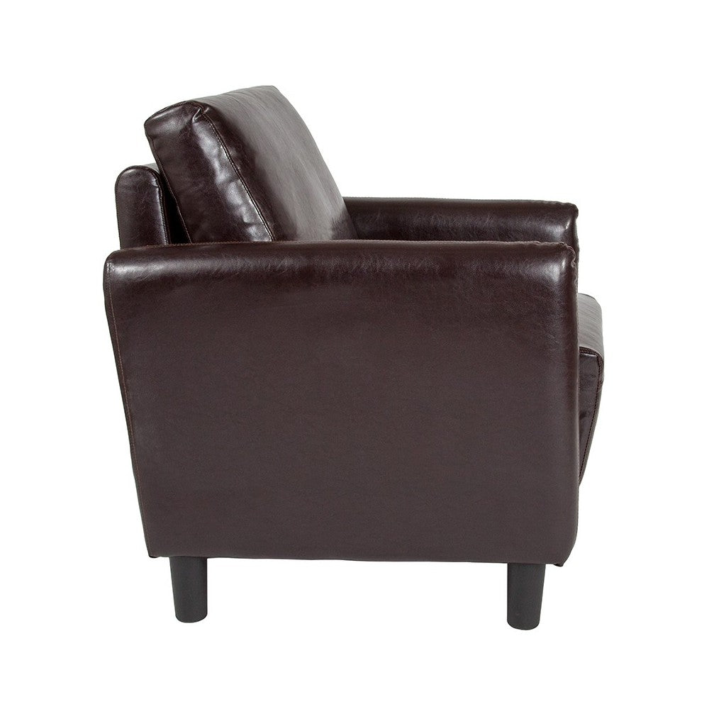 Candler Park Upholstered Chair in Brown LeatherSoft