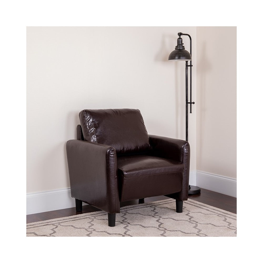 Candler Park Upholstered Chair in Brown LeatherSoft
