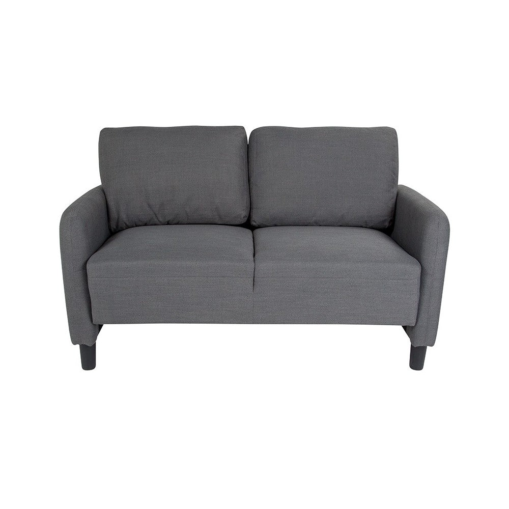 Candler Park Upholstered Loveseat in Dark Gray Fabric