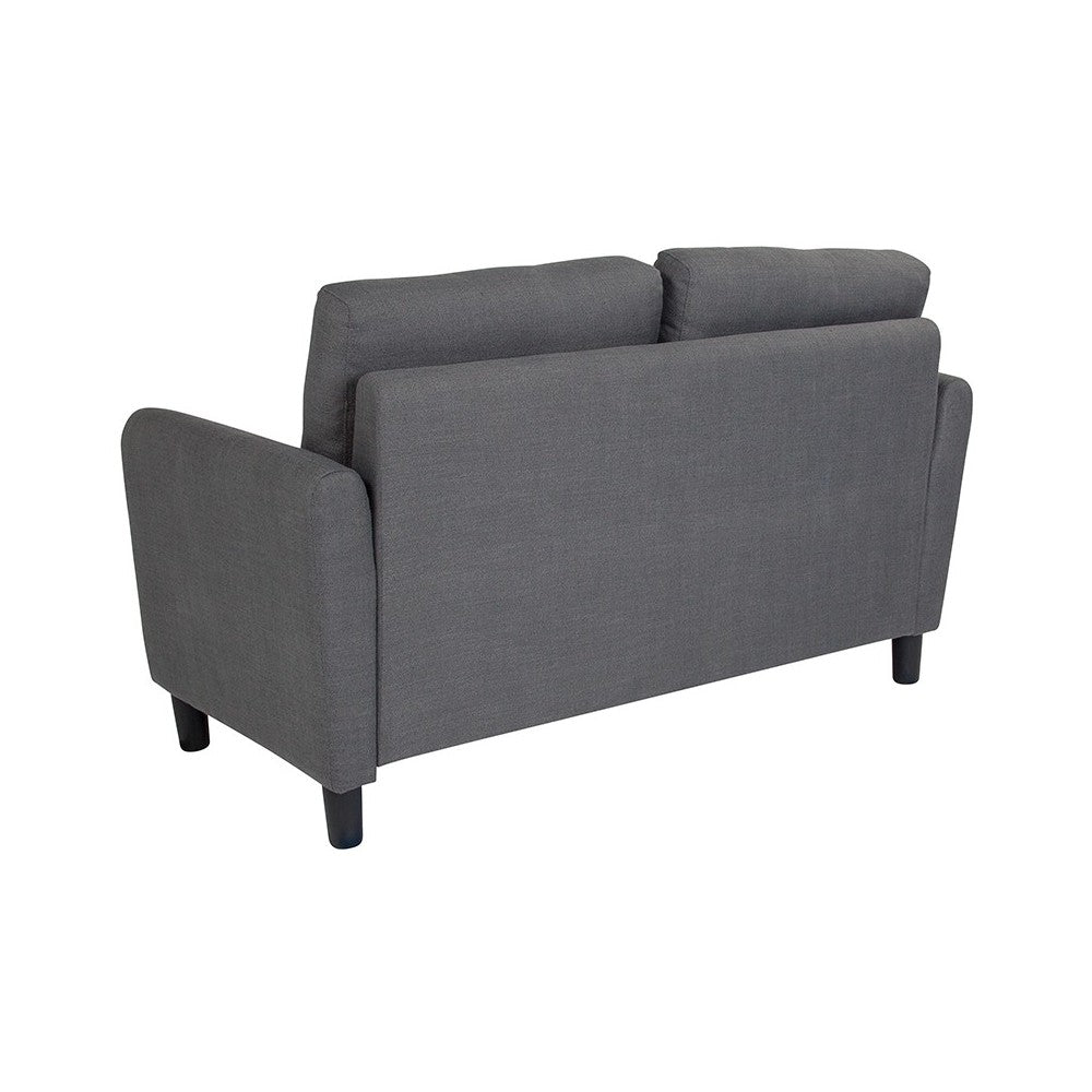 Candler Park Upholstered Loveseat in Dark Gray Fabric