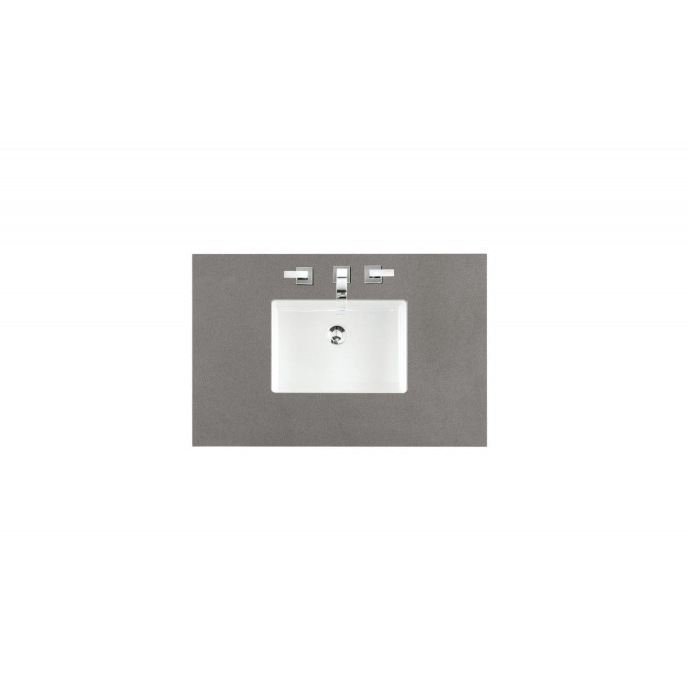 Castilian 36" Single Vanity, Empire Gray, w/ 3 CM Gray Expo Quartz Top